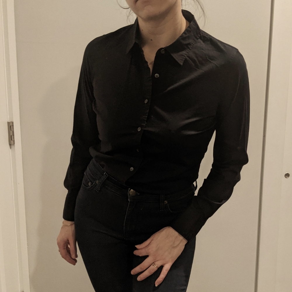 J. Crew Haberdashery Black Button-up Sz S